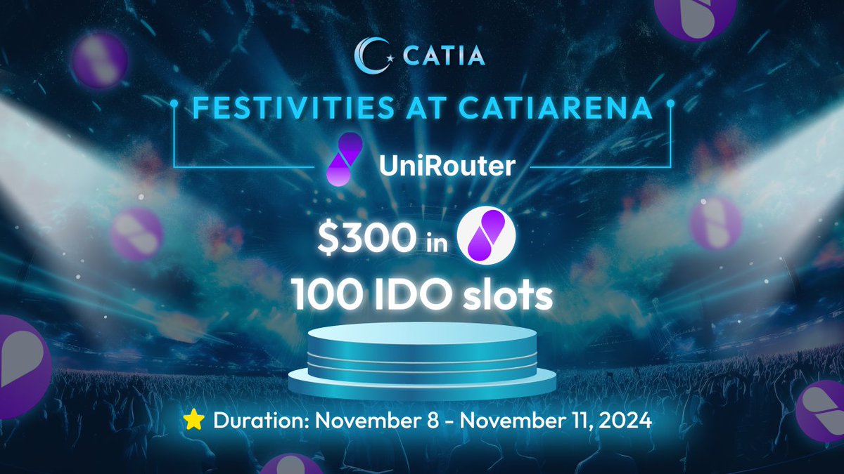[Catiarena] <a href="/UniRouterBTC/">UniRouter</a> ~ Redefining Bitcoin asset utilization

Born to empower Bitcoin with Next-gen Liquid Staking, let's see what UniRouter bring to Catia!

🌟🌟Become $URO early birds now: t.me/catia_gamebot/…

⏱Duration: November 8 - November 11, 2024

🎁Reward: 12,000