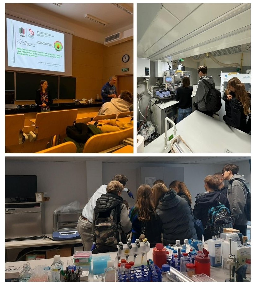 🔬We recently hosted 8th graders from the European College at AGH University's Electrospun Fibers Lab, where they attended a lecture on Materials in Medicine

Thanks to Dr. Joanna Karbowniczek, Dr. Krzysztof Berniak for making this event unforgettable!

#ERC  #AGH #NCN