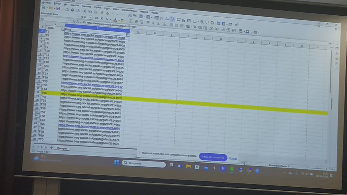 leonardohansa's tweet photo. Hacía años que no veía una hoja de cálculo de LibreOffice.
Los clásicos nunca mueren... Y el software libre, menos.
En el taller de @IECA_Andalucia del Congreso R hispano #3RqueR @_SevillaR @R_Hisp https://t.co/u7LtdN160K