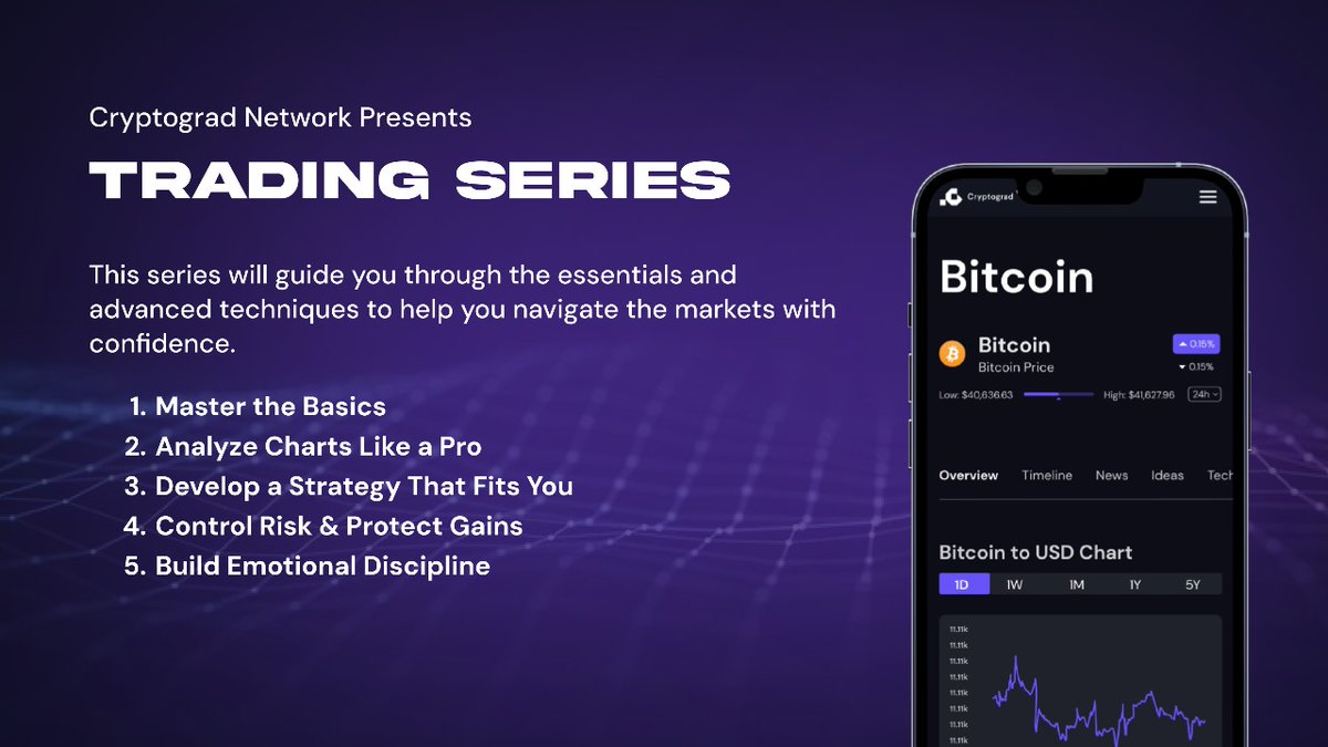 cryptogradai's tweet photo. Welcome to Cryptograd's #TradingSeries! Learn the essentials of trading, from basics to advanced strategies. Follow along to build a strong foundation in trading and sharpen your skills every day! 📈 Your trading journey starts here!
#CryptoTrading #Cryptograd https://t.co/8DCqSWsMhc