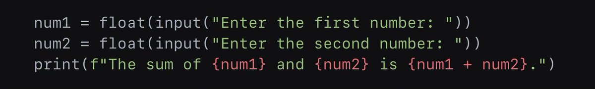 iv_orr's tweet image. You can even use f-strings to display results of calculations directly within your print statements! #Python #fstrings