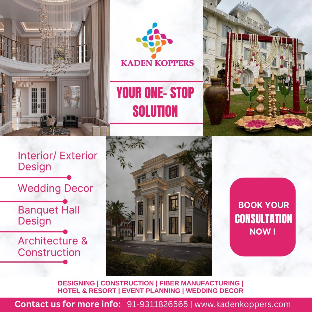 22Koppers's tweet image. &quot;Your dream space awaits! Kaden Koppers offers interior &amp;amp; exterior design, wedding decor, banquet hall design, and construction – all in one place. Book your consultation today! ✨

#KadenKoppers #DesignAndDecor #WeddingDecor #Architecture #OneStopSolution&quot;