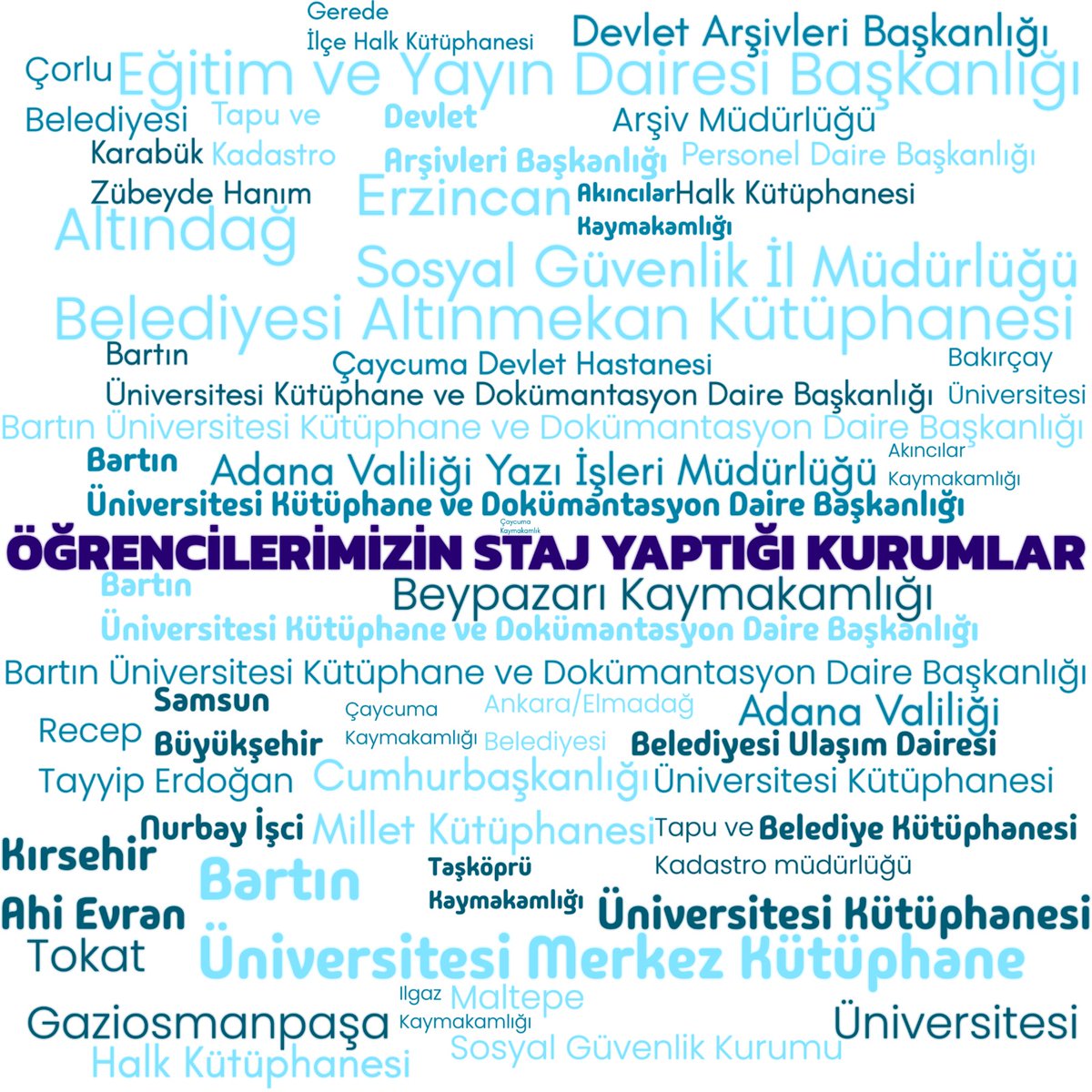 2023-2024 Akademik Yılı Staj Uygulaması Dersimizde öğrencilerimizin staj yapmış olduğu kurumları paylaşmaktan mutluluk duyarız 👏🏻