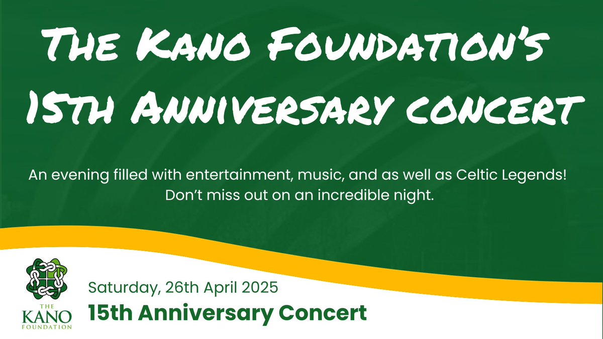 KanoFoundation's tweet image. 🚩🚩🚩Tickets are on sale now! Get your tickets for an evening of fun, entertainment, and music to celebrate the 15 years of the Kano Foundation.  

👉👉👉 sec.co.uk/events/detail/…