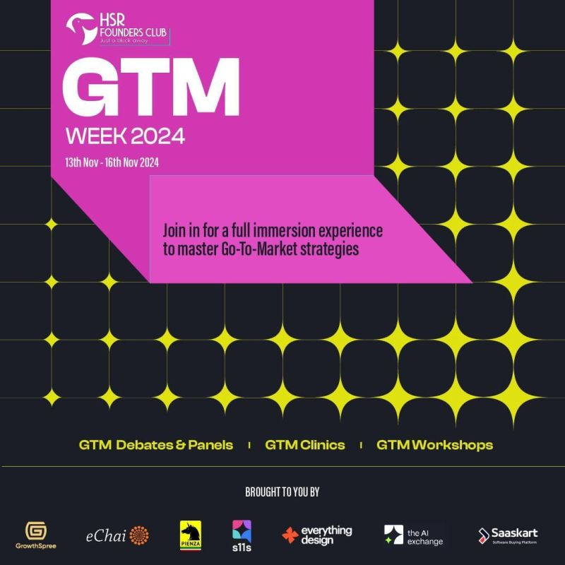 Been a resident of HSR since 2016, I have seen this n'hood mushroom from being the lazy cousin of K'mgala housing retired govt officers to now being THE startup capital.

Excited to put together HSR Founders Club's uniquely curated GTM Festival
RSVP: lu.ma/5y1ovs3h