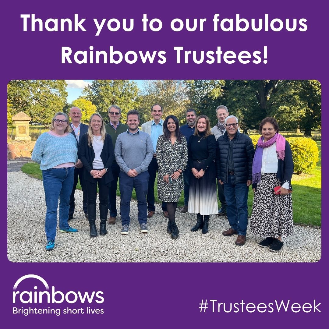 This Trustees' Week, we celebrate your dedication, compassion, and unwavering commitment to making Rainbows a place of comfort, care, and joy for the children and families we support. Your guidance helps us bring hope and smiles to those who need it most.

THANK YOU💙🌈