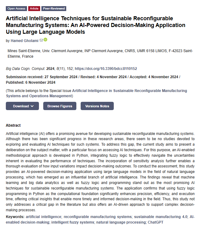 BDCC_MDPI's tweet photo. #AI #reconfigurable_manufacturing_systems #AI_enabled_decision_making #natural_language_processing #ChatGPT
📚 Hot New Publication! 
We’re thrilled to present the new publication by [Dr.Hamed Gholami] @UCAuvergne 

Delve into the latest findings here:
https://t.co/4uAyLM2q3Z https://t.co/jgABCRYW9z