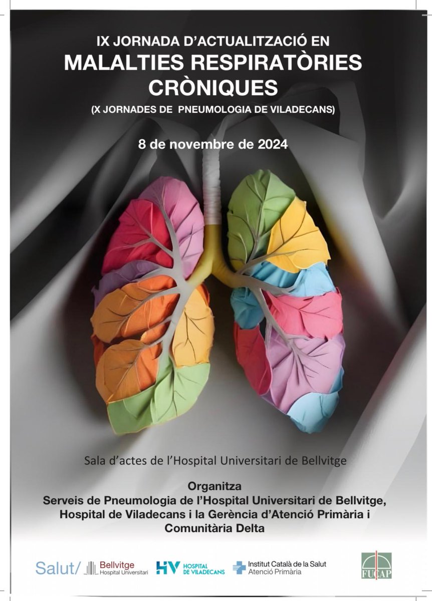 🚨 ¡Hoy es el gran día! 🚨
Nos encontramos en la IX Jornada d'Actualització en Malalties Respiratòries Cròniques en el Hospital Universitari de Bellvitge 🏥🌬️, donde expertos en salud respiratoria se dan cita para compartir los últimos avances en enfermedades crónicas