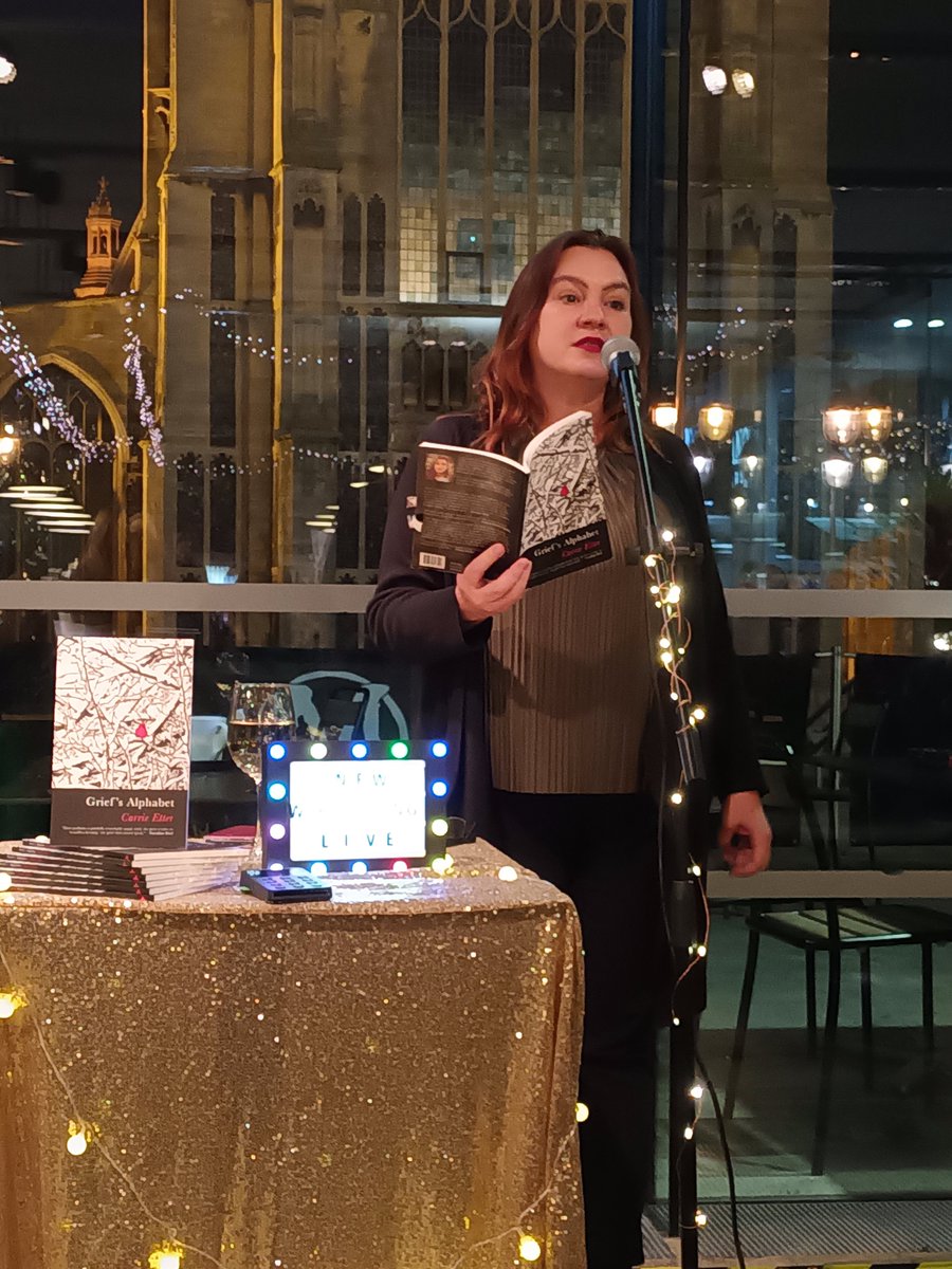 Julwe1's tweet image. @Carrie_Etter gave a superb reading at @NewWritingLive  last night and she was a dream to interview! Still on a high this morning.