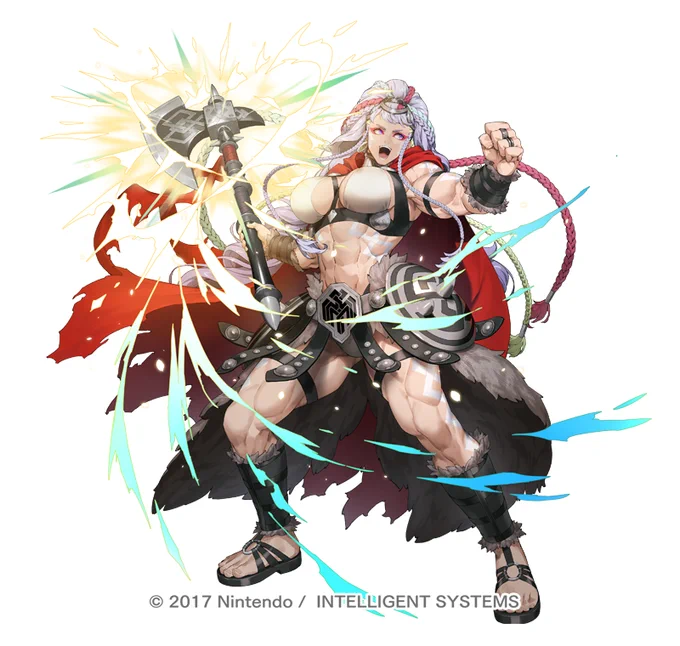 ファイアーエムブレム ヒーローズにて登場している『魔器英雄-狂猛の巨人シアチ』を描かせて頂いております!!よろしくお願い致します〜!! #FEヒーローズ 