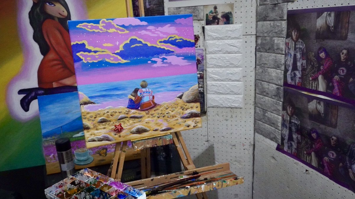 maartstudio's tweet image. วาดรูปปกสตรีมเพลงใหม่วงผมเองครับ Only we can see วาดมาจากฉากใน MV เลยครับแล้วเพิ่มจิตนาการเข้าไปครับ ฝากชม MV เพลง Only we can see ด้วยครับ  youtu.be/2-2Jv2awdkA?si… #maartstudio #CoconutSunday #blivlabel #tsubasamori #onlywecansee #acrylicpainting