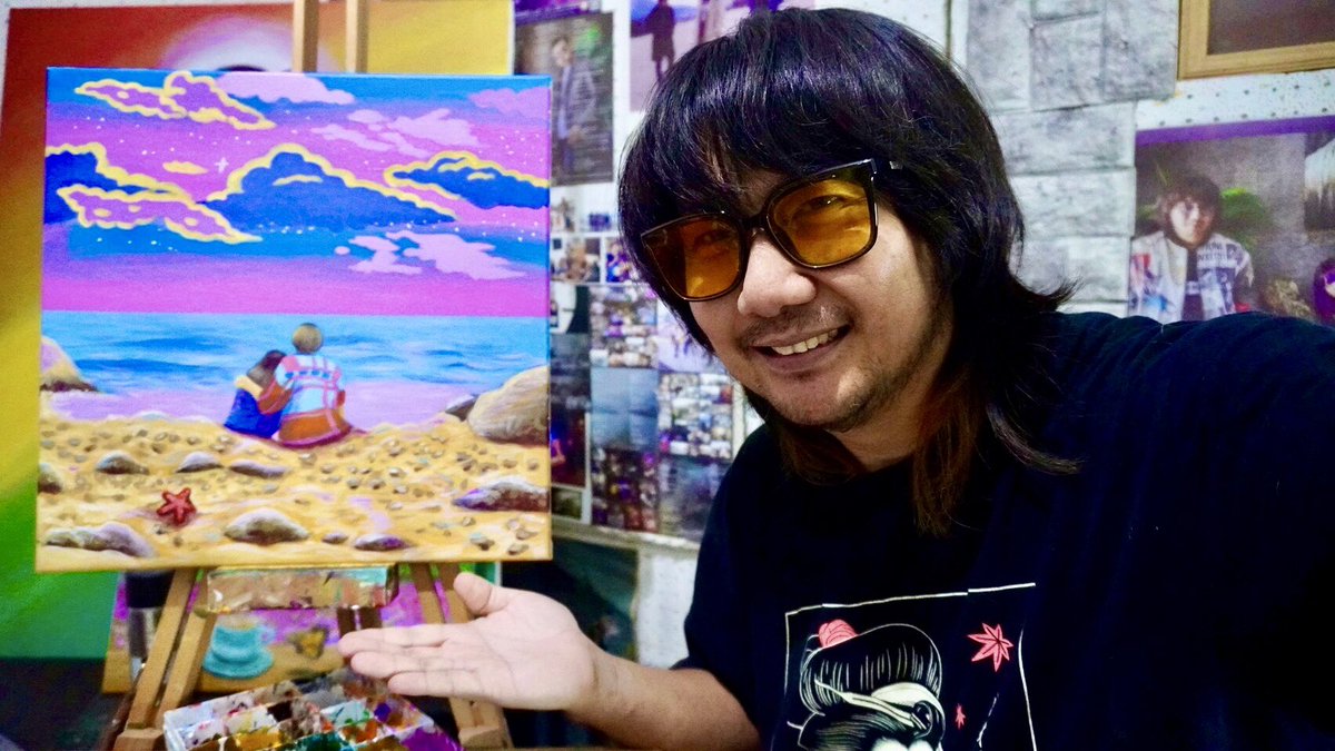 maartstudio's tweet image. วาดรูปปกสตรีมเพลงใหม่วงผมเองครับ Only we can see วาดมาจากฉากใน MV เลยครับแล้วเพิ่มจิตนาการเข้าไปครับ ฝากชม MV เพลง Only we can see ด้วยครับ  youtu.be/2-2Jv2awdkA?si… #maartstudio #CoconutSunday #blivlabel #tsubasamori #onlywecansee #acrylicpainting