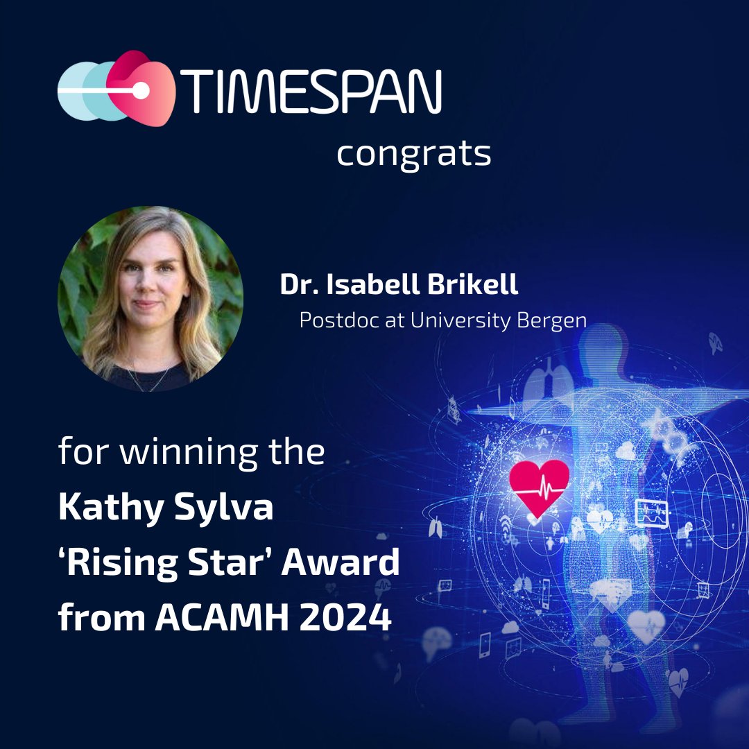TIMESPAN (@timespan_h2020) on Twitter photo š CONGRATS! Isabell Brikell has been awarded the Kathy Sylva āRising Starā #Award from theĀ Association for Child & Adolescent Mental Health (<a href="/acamh/">Association for Child & Adolescent Mental Health</a>)! This award highlights her dedication and outstanding contributions to ADHD & mental health research. Well deserved! š CONGRATS! Isabell Brikell has been awarded the Kathy Sylva āRising Starā #Award from theĀ Association for Child & Adolescent Mental Health (<a href="/acamh/">Association for Child & Adolescent Mental Health</a>)! This award highlights her dedication and outstanding contributions to ADHD & mental health research. Well deserved!