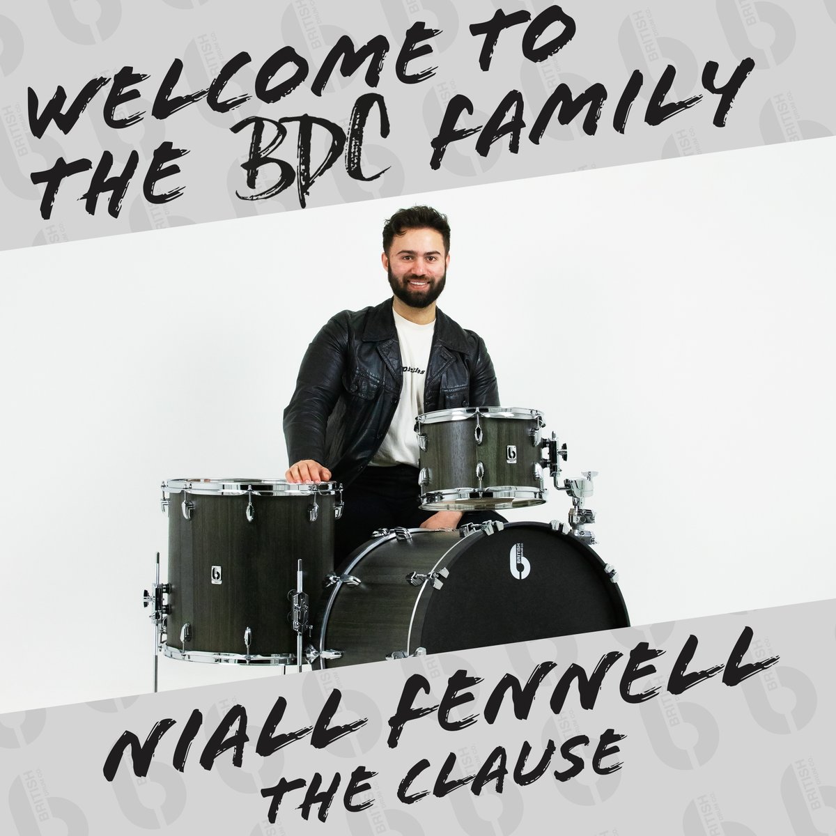 britishdrumco's tweet photo. Welcome to our family of BDC Artists Niall Fennell from @theclauseuk ♥️
#theclause #britishdrumco #newartist #madeinbritain https://t.co/BBj3sFBQMD