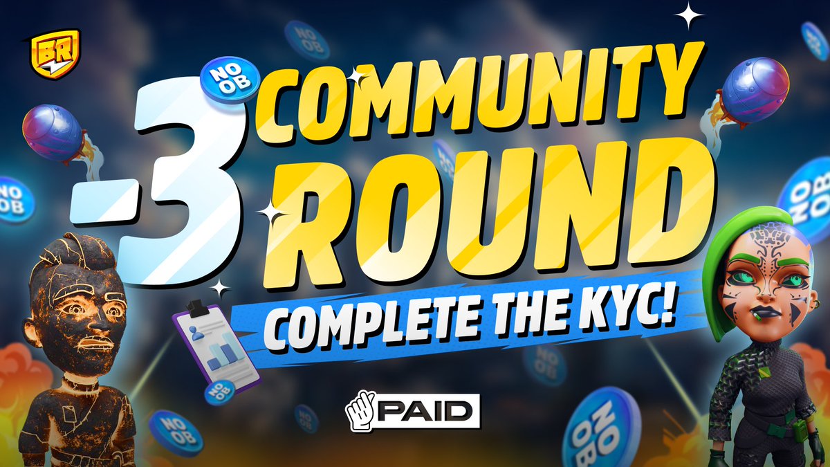 COMMUNITY ROUND IN 72H 🎟️

The final chance to be early on $NOOB is getting close!

Join at 10M FDV, with an 80% discount from previous rounds, and you even get a chance to win a 1/1 Corpos NFT 🤯

Register now and complete KYC - NOW OR NEVER 👇🏻
link.paidnetwork.com/Register_Blast…