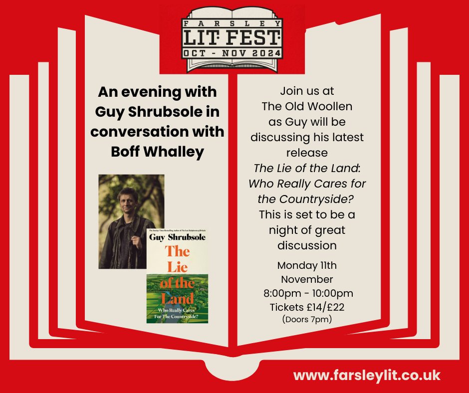 Next Monday 11th Nov I'm excited to be in Leeds chatting with Boff Whalley (formerly of Chumbawumba) about THE LIE OF THE LAND.

The number of times I listened to English Rebel Songs whilst writing this book... #fanboy 

Get tickets here:
leedsinspired.co.uk/events/guy-shr…