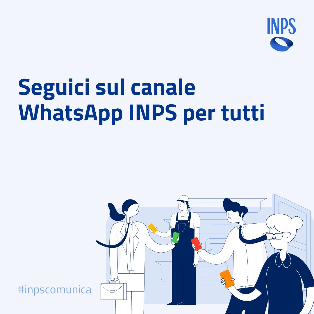 INPS_it's tweet photo. ๐ตVuoi rimanere sempre aggiornato sui nuovi servizi e prestazioni #INPS?
๐ฒIscriviti al nostro canale #WhatsApp "INPS Per Tutti"!
๐Seguici e attiva le notifiche.
๐ https://t.co/EtOw6N85Zf
#WhatsINPS #INPSWhatsApp #INPSPerTutti https://t.co/tVfOlXo4Ih