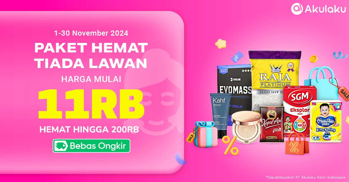 akulakuID's tweet photo. Mulai 11RB udah bisa glowingโจ
Tap link ini https://t.co/hdu0bn089a belanja skincare hingga makeup HEMATNYA TIADA LAWAN๐๐
#AkulakuIndonesia #HidupLebihBaik #PaketHemat #PromoSkincareMakeup https://t.co/HCz526Q1wH