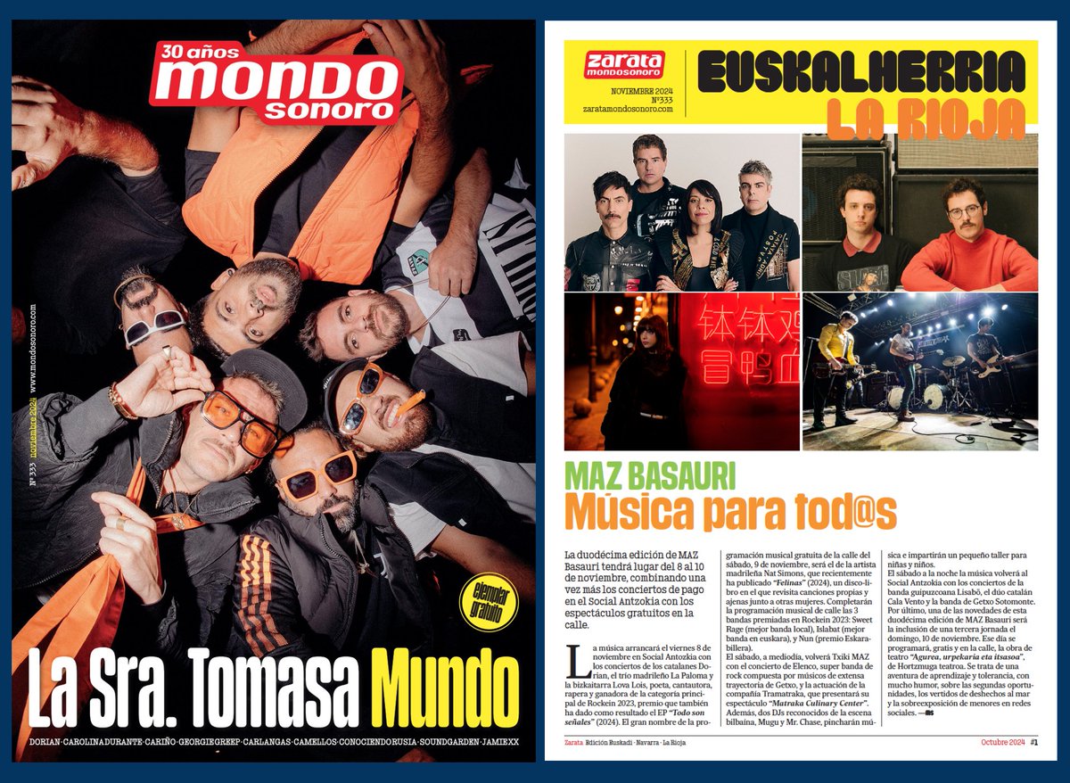 Zarata Nov: Capsula, Juárez, Sotomonte, Ben Yart, Marte Lasarte, Kokoshca, Eneritz Furyak, Dead Sequoia, Silver Surfing Machine, Virenque, Helltzales, Izukari, Daño Dolor, MAZ Basauri, Orbitan 3, Rockein, Actual, Zinebi, Irun Zuzenean, WOP Fest...

issuu.com/mondosonoro/do…