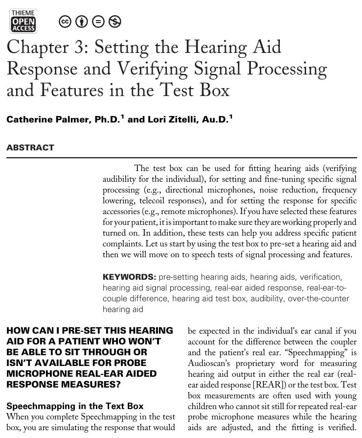 Seminars in Hearing (@seminhear) on Twitter photo #Verification of #Hearingaids in the testbox is a skill that all #audiologists should know.
Catherine Palmer from University of Pittsburgh School of Health and Rehabilitation Science and <a href="/lori_zeee/">Lori Zitelli</a> overview these important measurements in Chapter 3.
shorturl.at/fu8r7 #Verification of #Hearingaids in the testbox is a skill that all #audiologists should know.
Catherine Palmer from University of Pittsburgh School of Health and Rehabilitation Science and <a href="/lori_zeee/">Lori Zitelli</a> overview these important measurements in Chapter 3.
shorturl.at/fu8r7