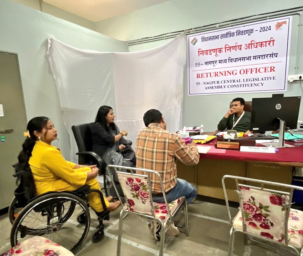 _suvarnaraj's tweet photo. I'm back to my national duty!🇮🇳 Today, I met with the DM and Election Officer of Nagpur, discussing #AccessibleElection. Visited polling stations to review #accessibility &amp; facilities!

#InclusionMatters #Election2024 #IndiaInclusive
@ECISVEEP @SDGaction @socialpwds @Paralympics https://t.co/2mnwYauPmR