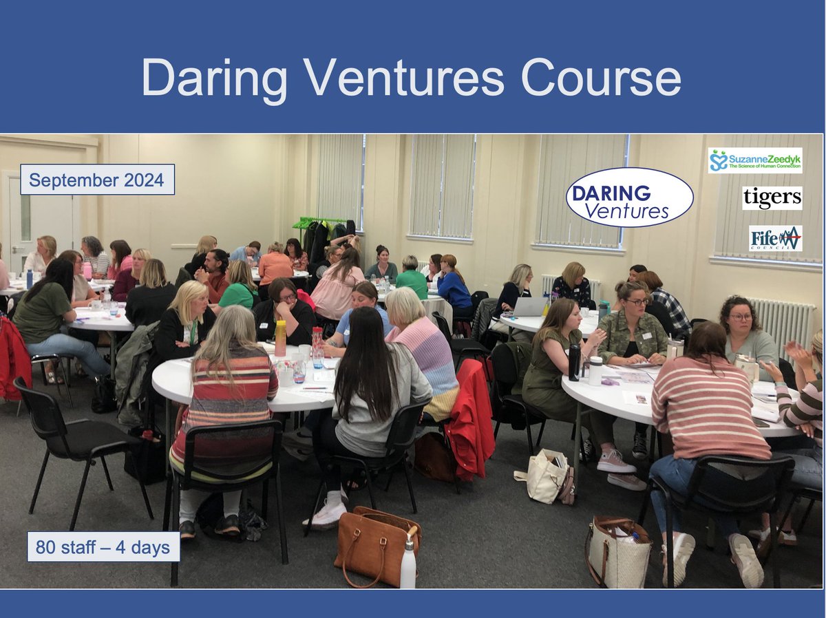 <a href="/kgsorkney/">kgsorkney</a> <a href="/ruthsmckay/">Ruth McKay</a> <a href="/scotgov/">Scottish Government</a> <a href="/COSLA/">COSLA</a> <a href="/EISUnion/">EIS</a> 7. Let me show you how teachers in one council - <a href="/FifeCouncil/">Fife Council</a> - are doing exactly that. They are taking charge of their own knowledge. Led by <a href="/WellbeingInFife/">Wellbeing In Fife</a> , 80 staff been undertaking #DaringVentures so that they understand the *biology* of "relational approaches".