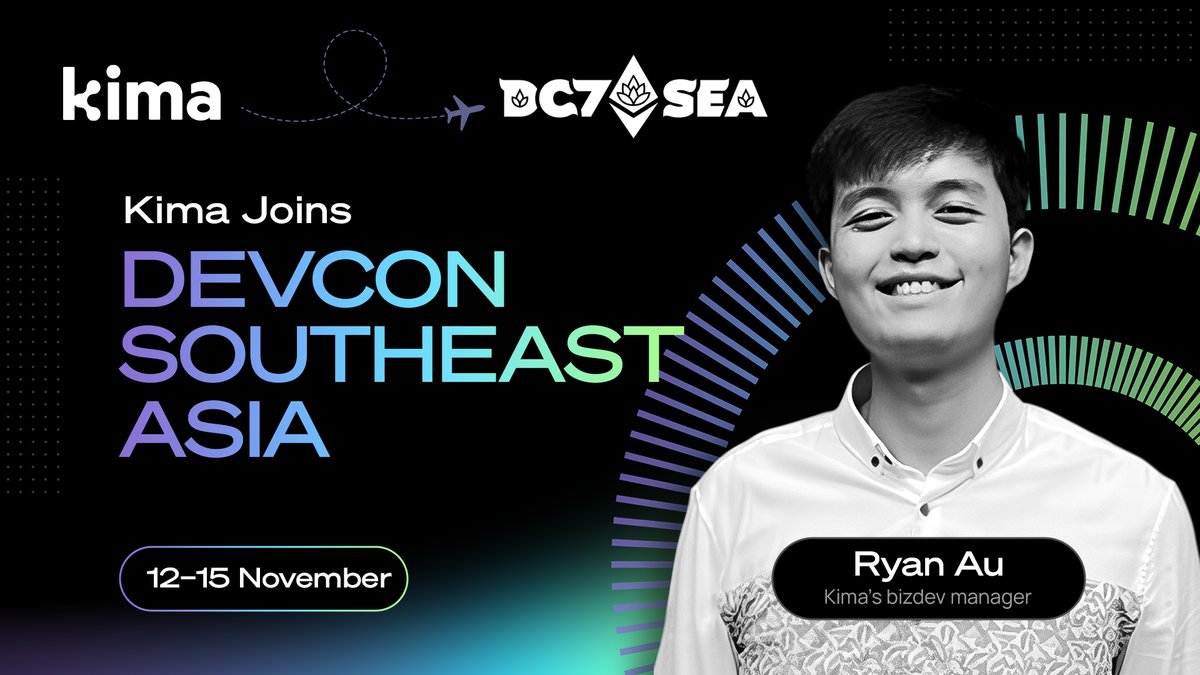 1/2
🌏 Kima Will Be at Devcon Southeast Asia! 🌏

📢 Our BizDev Manager, Ryan Au, is heading to <a href="/EFDevcon/">Ethereum Devcon</a>!

❗He’ll be arriving tomorrow to catch some of the side events.❗

Are you working on a DeFi, RWA, or payment solution?

Ryan is eager to meet projects interested in