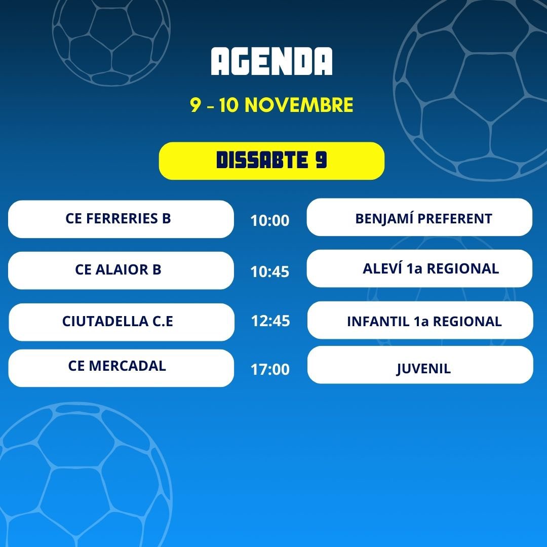 ⚽️🏀Aquest són els horaris d’aquest cap de setmana!! 👊🏻
•
⚽️🏀¡Estos son los horarios de este fin de semana!👊🏻

#ccesantlluis #basquetccesantlluis #futbolccesantlluis #horaris #temporada2425