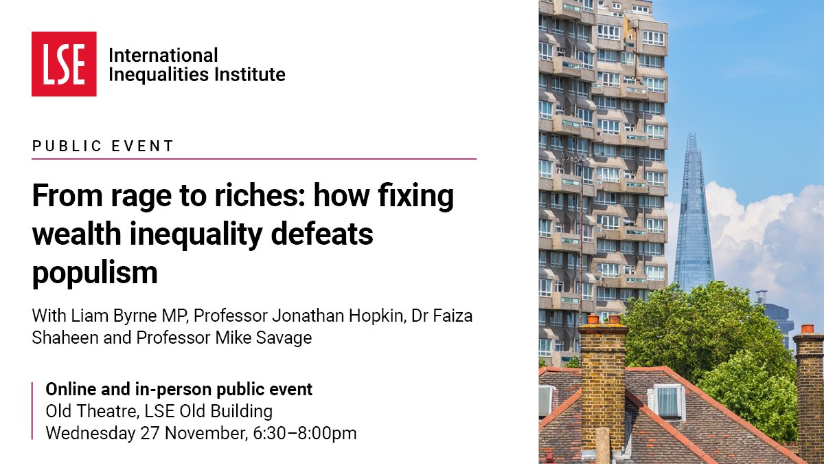 📢 Populist movements have harnessed frustrations over wealth concentration and declining economic mobility - what is the alternative? 

Join us to explore this critical issue, with <a href="/liambyrnemp/">Liam Byrne MP</a>, @jrhopkin <a href="/faizashaheen/">Faiza Shaheen</a> &amp; <a href="/MikeSav47032563/">Mike Savage</a>

Register now👇
ow.ly/pVIY50U2Uq6