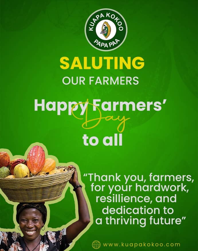 Happy Farmers Day! Warm greetings to all Kuapa Kokoo farmers. We celebrate your hard work and commitment that brings joy to so many around the world. 
Thank you for your dedication.
Wishing you a day filled with appreciation and joy!! #farmersday #kuapakokoo #Cocoa