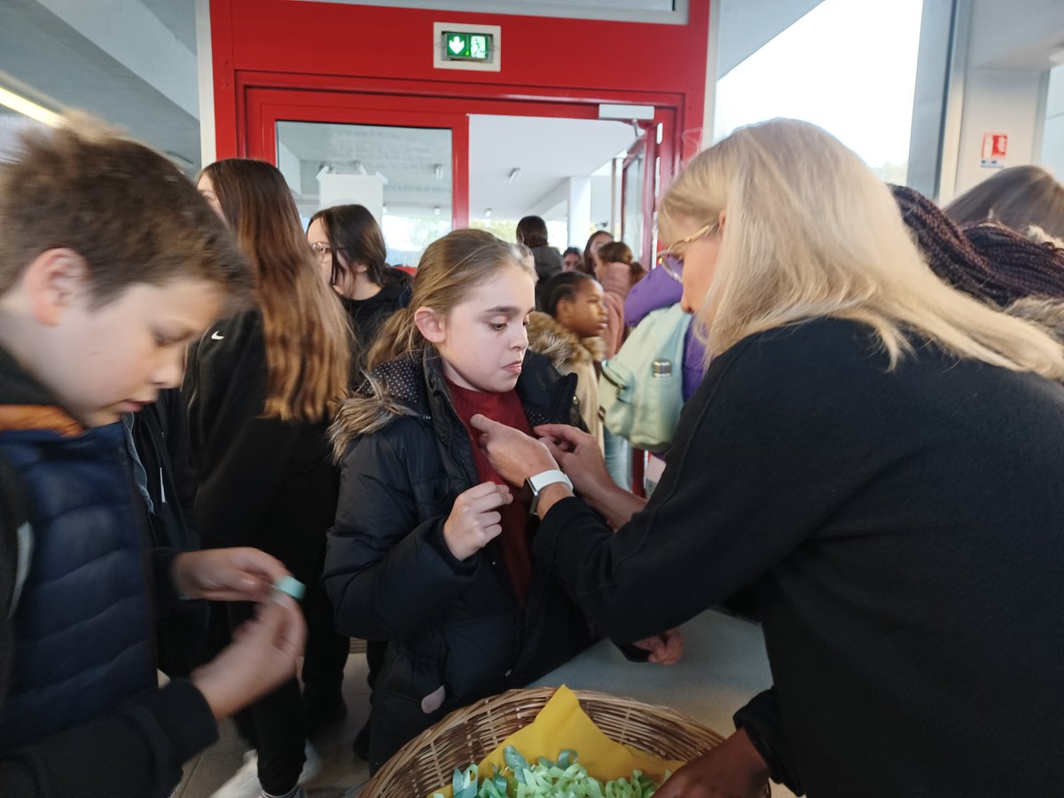 acstrasbourg's tweet photo. @OlivierKlein93 @G_Dreyer_ @jftavernier @CelineMourot @anglaret_jo @morganejrmartin 📍Au collège Sébastien Brandt à Eschau, les élèves ambassadeurs #pHAre ont fabriqué des rubans verts qui ont ensuite été distribués à tous leurs camarades. Ce ruban symbolise la lutte contre le harcèlement scolaire dans l'établissement. https://t.co/Zit7Meq1Sm