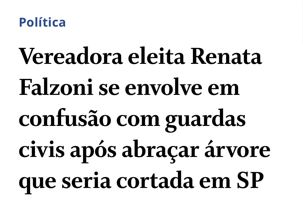 Manchete deveria ser: Prefeitura corta 180 árvores, algumas centenárias, pra fazer túnel e estimular mais carros, e não: Vereadora se envolve em confusão após abraçar árvore. Renata Falzoni chamou a atenção pra crime ambiental em SP. 14 mil vizinhos são contra a obra retrograda