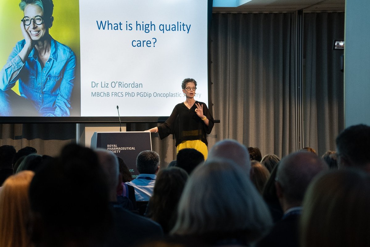 Royal Pharmaceutical Society (@rpharms) on Twitter photo What does high quality care mean to you as a professional and what does it mean to your patients?
"I didn't know how much more my patients needed, until I became one."
Powerful keynote address from Dr <a href="/Liz_ORiordan/">Dr Liz O'Riordan</a> breast cancer surgeon and three-time cancer survivor.#RPSConf24 What does high quality care mean to you as a professional and what does it mean to your patients?
"I didn't know how much more my patients needed, until I became one."
Powerful keynote address from Dr <a href="/Liz_ORiordan/">Dr Liz O'Riordan</a> breast cancer surgeon and three-time cancer survivor.#RPSConf24