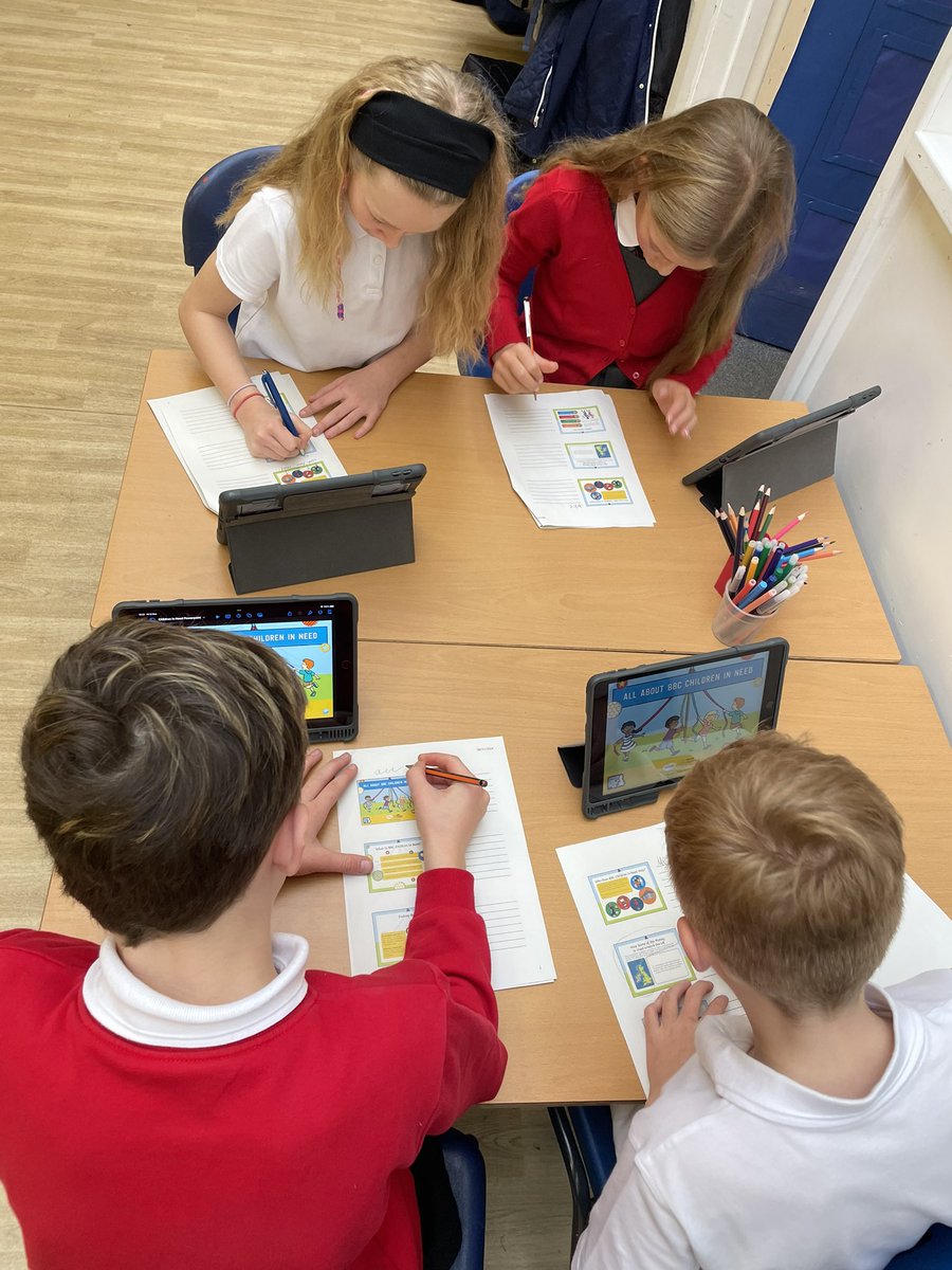 Some of our RotaKids are working hard to go over their Children in Need presentation for the P1-P3 assembly today! 🤩 <a href="/MissHurrenHPS/">Miss Hurren & P6H</a> <a href="/MissCochraneHPS/">Miss Cochrane & P6C</a>