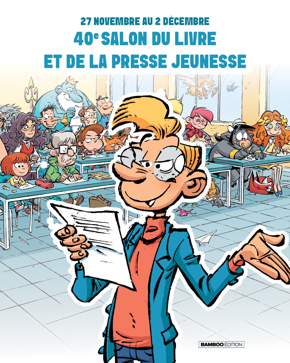 📅 Du 27 novembre au 2 décembre, retrouvez-nous au 40e <a href="/SLPJ93/">Salon du livre et de la presse jeunesse</a> à #Montreuil ! 😍
Nos auteurs et ceux de <a href="/DrakooEditions/">Drakoo</a> seront en dédicace sur le stand J5 ! Toute la team de la série Les Profs sera également au rendez-vous, avec des invités très spéciaux... 👀