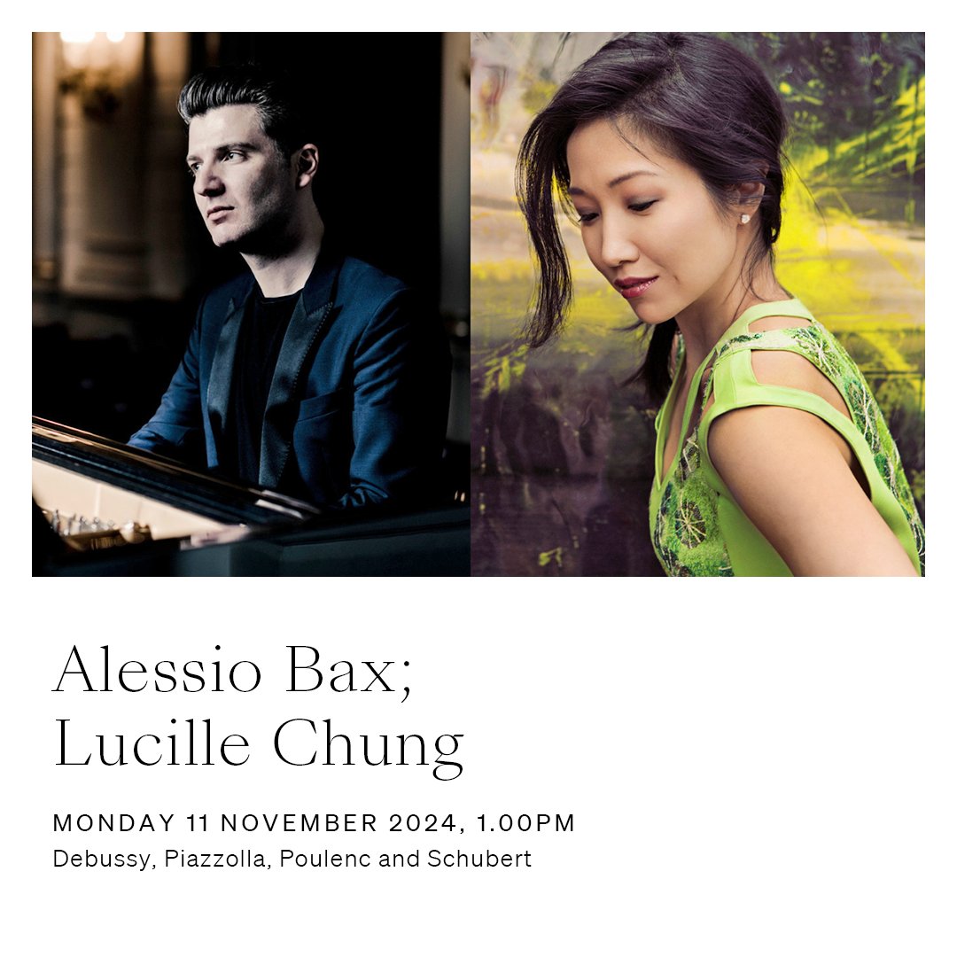 Wigmore Hall (@wigmore_hall) on Twitter photo This afternoon, <a href="/alessiobaxpiano/">Alessio Bax</a> and <a href="/lucillechung/">Lucille Chung</a> perform a programme of Debussy, Piazzolla, Poulenc and Schubert 🎹
🕰️ 1.00pm
🎟️ wigmore-hall.org.uk/whats-on/20241… This afternoon, <a href="/alessiobaxpiano/">Alessio Bax</a> and <a href="/lucillechung/">Lucille Chung</a> perform a programme of Debussy, Piazzolla, Poulenc and Schubert 🎹
🕰️ 1.00pm
🎟️ wigmore-hall.org.uk/whats-on/20241…