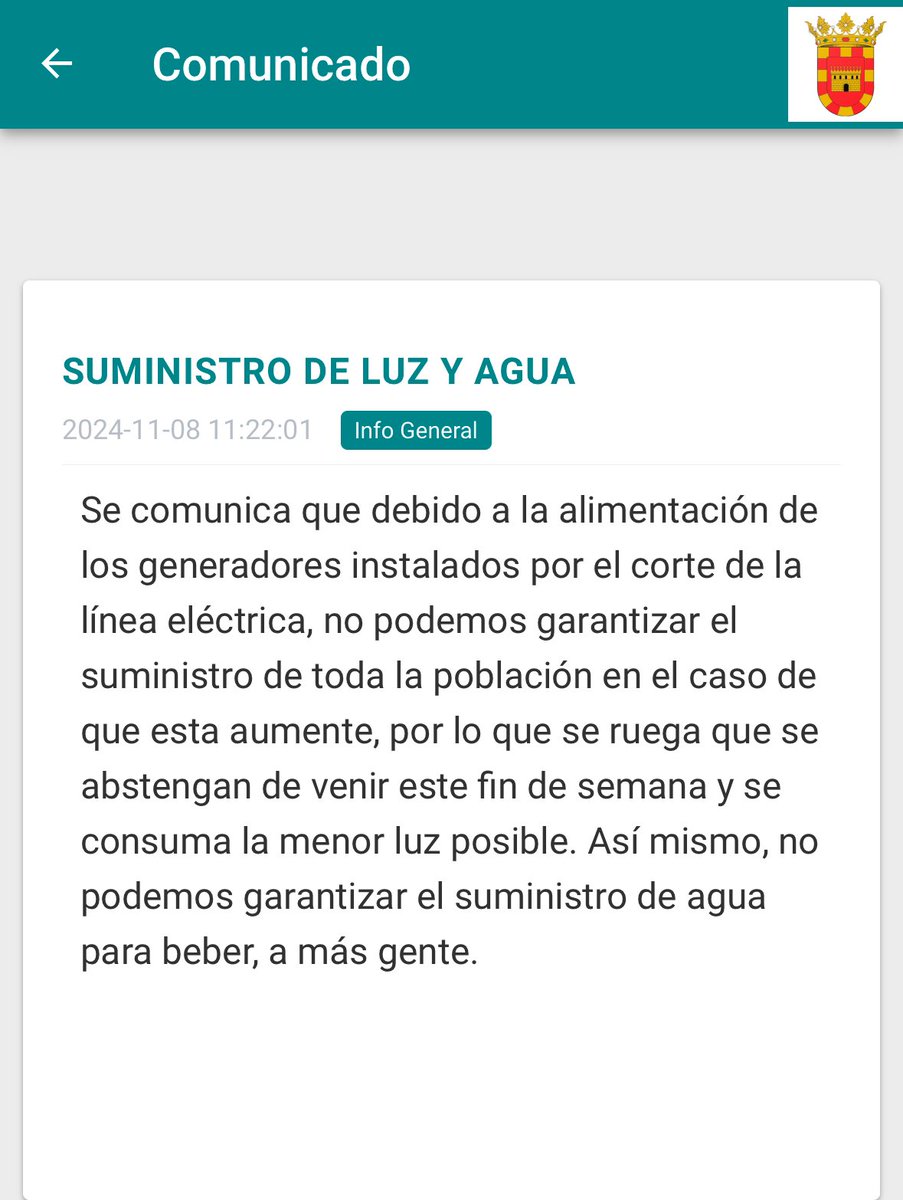 ‼️Comunicado del Ayuntamiento de #Chera