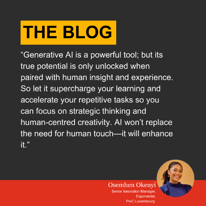 PwC_Luxembourg's tweet photo. 🚀 Embracing GenAI is key to future-proofing the workforce. Our latest #PwCBlog explores how GenAI is transforming jobs, creating new roles, and how organisations can prepare teams through training and upskilling.
Learn more here👉 https://t.co/CknnSclzod