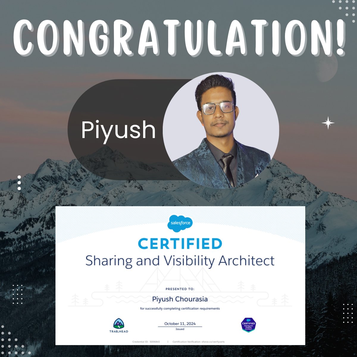 concretios's tweet image. Congratulations #SharingAndVisibilityArchitect - Piyush🥳