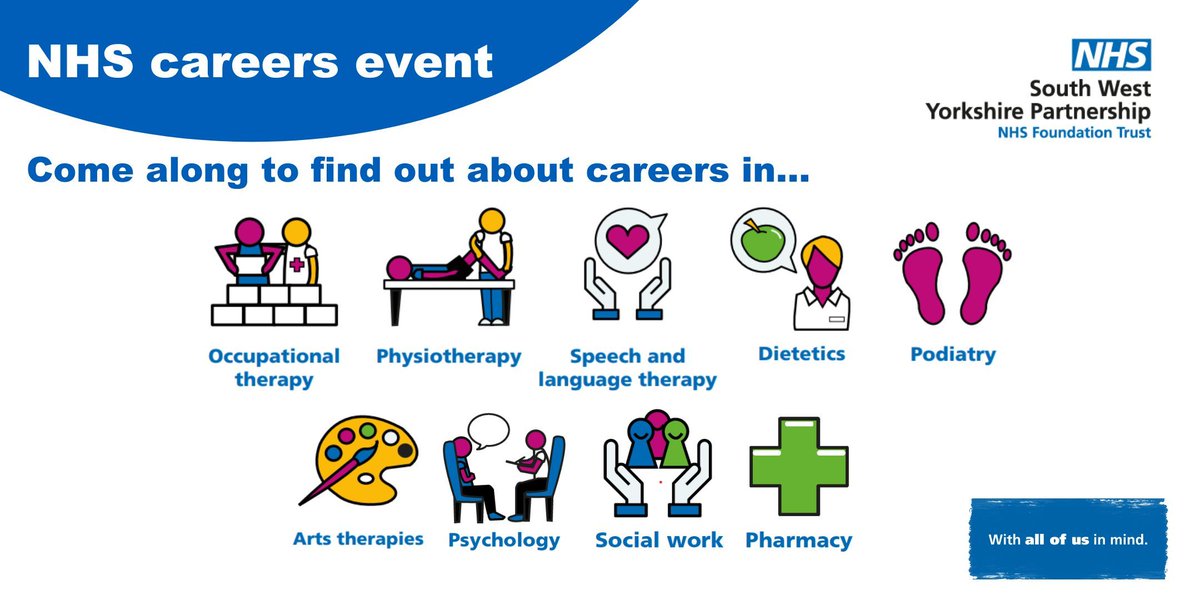 Bookings are still open for students to come along to our careers fair which is all about getting started in the allied health professions. It's all happening on 3 Dec at Fieldhead Hospital from 4pm.

To book, head over to Eventbrite buff.ly/48Cmr6p
