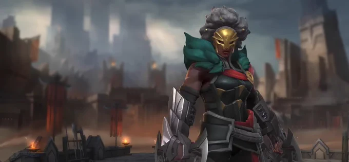 For anyone curious as to why Ambessa has her mask in Wild Rift but not League, it was something the PC team discussed a lot, but ultimately decided against because they didn't want to hide her age. 