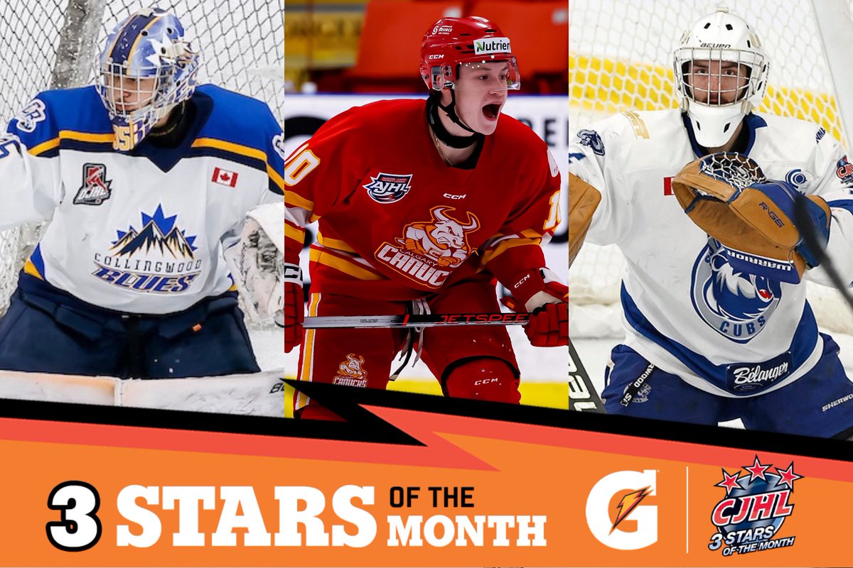 #CJHLNews | October CJHL 3 Stars of the Month fuelled by <a href="/GatoradeCanada/">Gatorade Canada</a> 

Congratulations to Noah Tegelaar, Jack Plandowski &amp; Noah Beaulne ⭐️⭐️⭐️

Details #FuelledByG ➡️ cjhlhockey.com/en/tegelaar-co…
