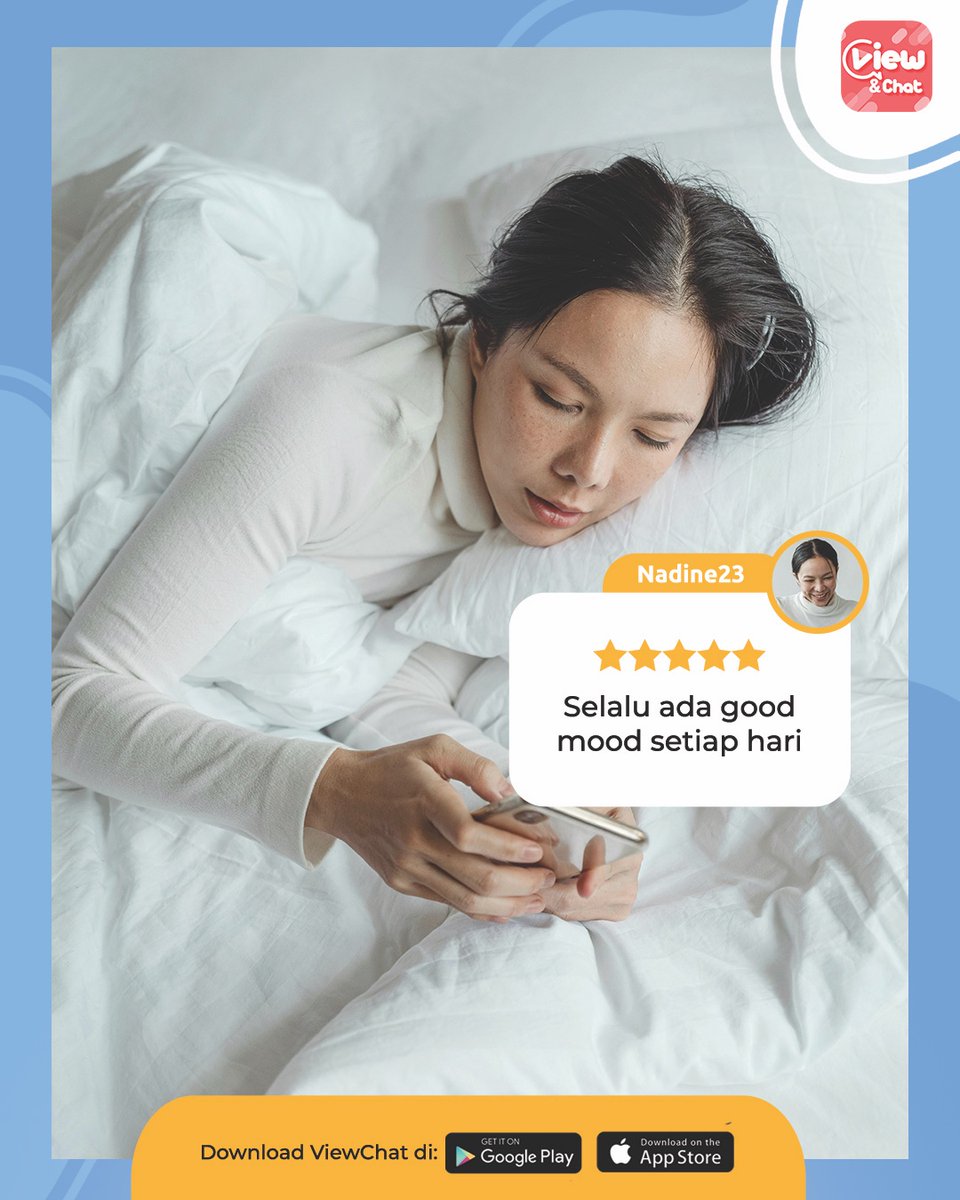 viewchatID's tweet photo. Selalu ada mood menyenangkan setiap kali kamu ngobrol di ViewChat! 🎉

Download ViewChat di Playstore dan Appstore sekarang juga!

#ViewChat #ViewChatIndonesia #ConnectAndCelebrate #DatingApps #DatingApp #OnlineDating #VideoChat https://t.co/gA7QKhv5dR