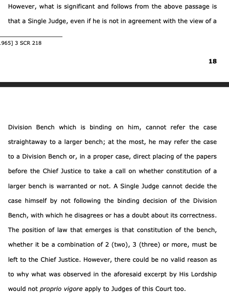 CounselAKM's tweet photo. On why the reference made by 2JB in Anjuman-e-Rahmania (supra) to 3JB and re-reference made by 3JB in Aligarh Muslim University vs. Naresh Agarwal and Ors. to a 7JB(Present case) are invalid: https://t.co/KthmLTTWz2