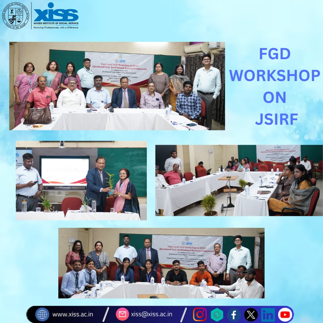 XISSRanchi's tweet photo. #XISSRanchi, organised a #StateLevel #FocusGroupDiscussion #Workshop on #Jharkhand State #Institutional #RankingFramework with #JharkhandStateHigherEducationCouncil & #DepartmentofHigherandTechnicalEducation, GoJ.
Click on the link:
https://t.co/ThIGa5BGtu #FGD #JSIRF #JHDEC https://t.co/MJj587kV5Q
