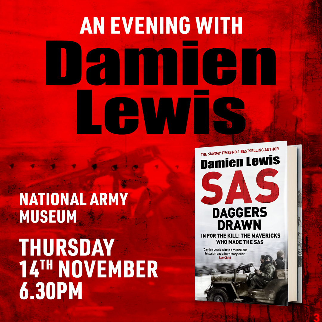 Looking for a great event for the week of #RemembranceDay? Look no further than the event <a href="/NAM_London/">National Army Museum</a> on Thursday with <a href="/authordlewis/">Damien Lewis</a> on #SASDaggersDrawn, his new book on Paddy Mayne &amp; the #SAS in #WW2, just pub by <a href="/QuercusBooks/">Quercus Books</a>. For tickets see link: tinyurl.com/5x6d89h3