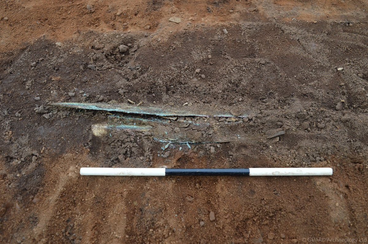 Dig It! (@digitscotland) on Twitter photo In 2016-2017, <a href="/GUARD_Archaeol/">GUARD Archaeology</a> uncovered a Bronze Age hoard of “international significance” ahead of the creation of football pitches in Angus ⚽️
Buried around 3,000 years ago, the hoard included a sword with a scabbard and a gold-decorated spearhead: digitscotland.com/top-five-archa… In 2016-2017, <a href="/GUARD_Archaeol/">GUARD Archaeology</a> uncovered a Bronze Age hoard of “international significance” ahead of the creation of football pitches in Angus ⚽️
Buried around 3,000 years ago, the hoard included a sword with a scabbard and a gold-decorated spearhead: digitscotland.com/top-five-archa…