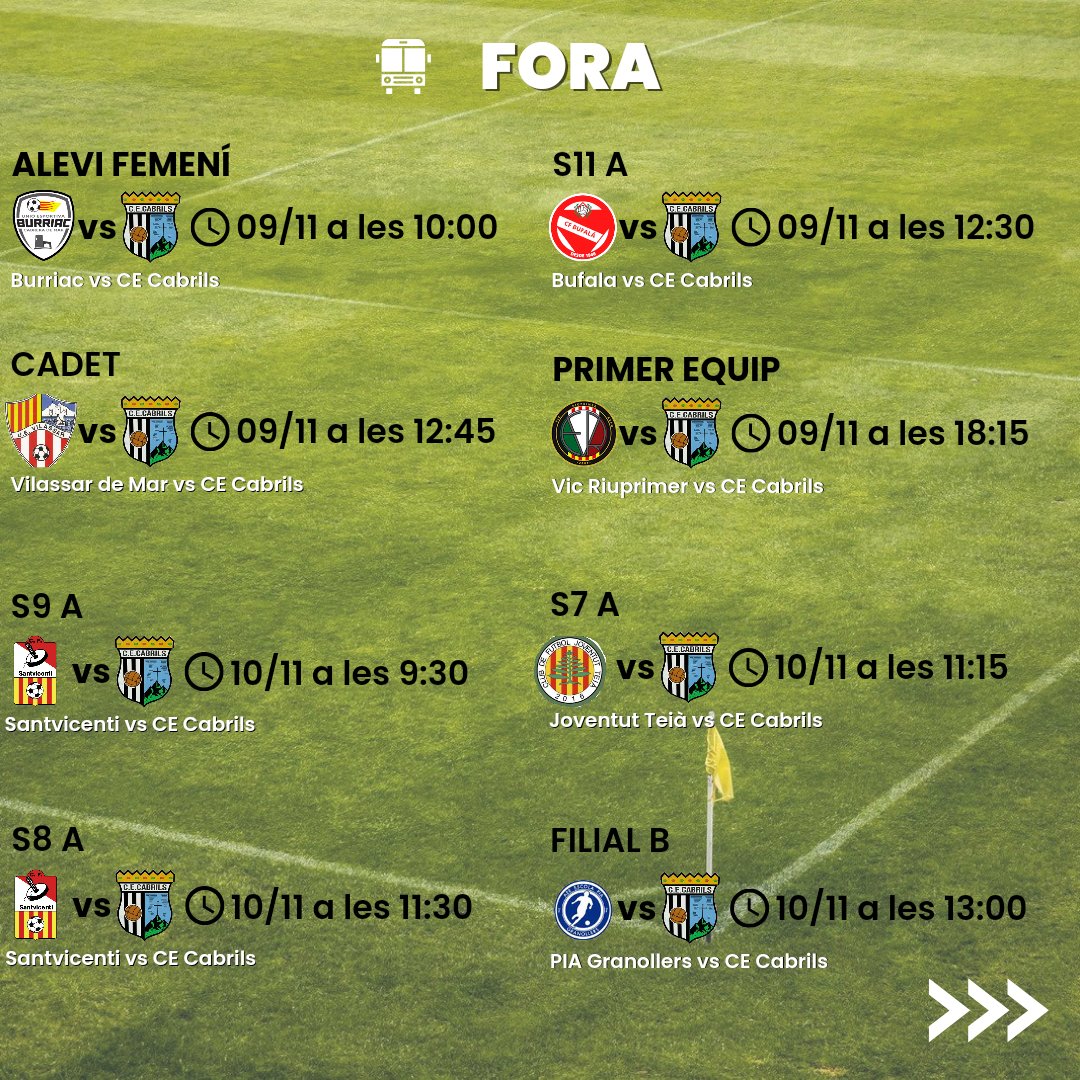 TEMPORADA 24-25

#cecabrils 
#supporterscabrils
#etiquetasanver 
#farmaciacabrils2 
#caff 
#fruteriaasis 
#gastroequip 
#talleresgazquez 
#pranarom
#estoesfutbol
#vicriuprimerrefofc  @vicriuprimerrefofc