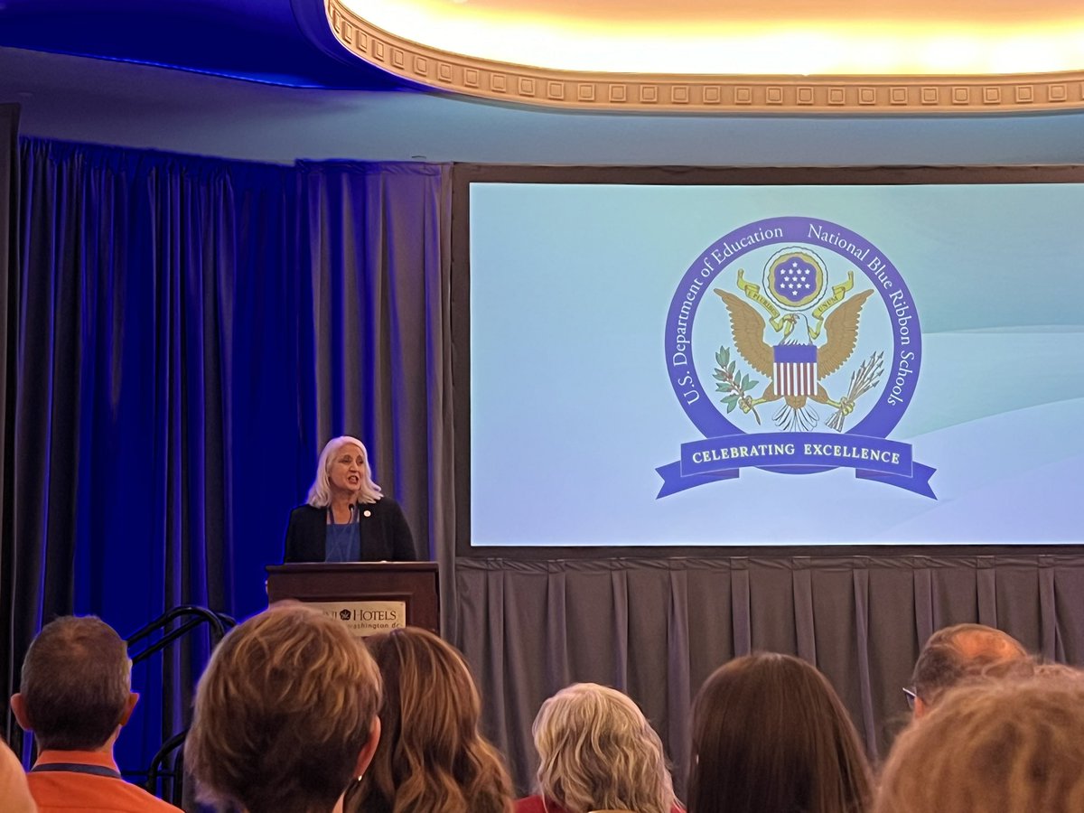 It’s National Blue Ribbon awards ceremony day in Washington DC. First up was an address from the National Teacher of the Year Missy Testerman from Rogersville, TN.
