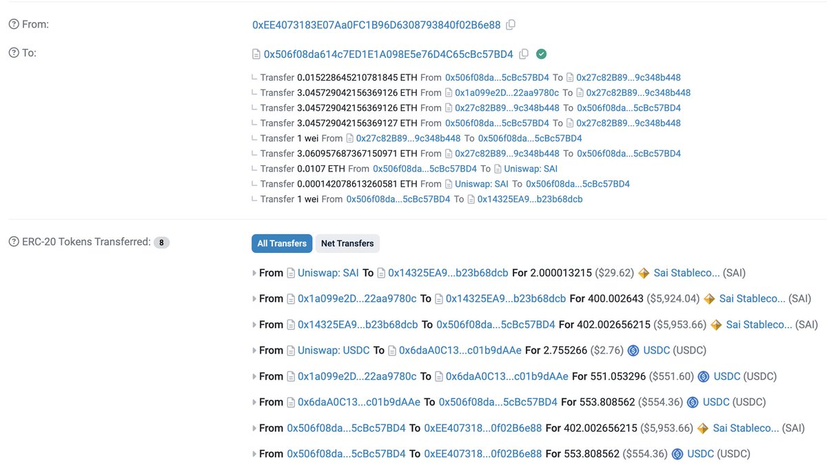 TenArmorAlert's tweet photo. 🚨TenArmor Security Alert🚨

Our system has detected a suspicious attack involving an old contract #MarginParent #MarginSwap on #ETH, resulting in an approximately loss of $9.4K.

Attack transaction: https://t.co/htoj1ZId8k

#TenArmorAlert https://t.co/HgdiDo1i3w